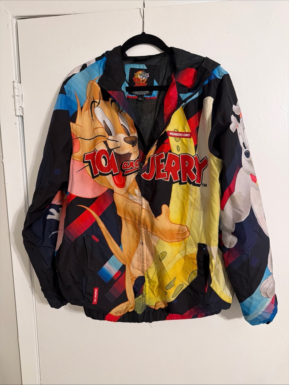 Members Only Tom and Jerry Multicolor Graphic Windbreaker